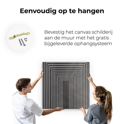 Canvas schilderij ophangen Zwart Wit Afbeelding met Lijnen