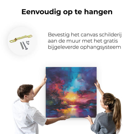 Canvas schilderij ophangen Abstract Kunstwerk van een Zonsondergang