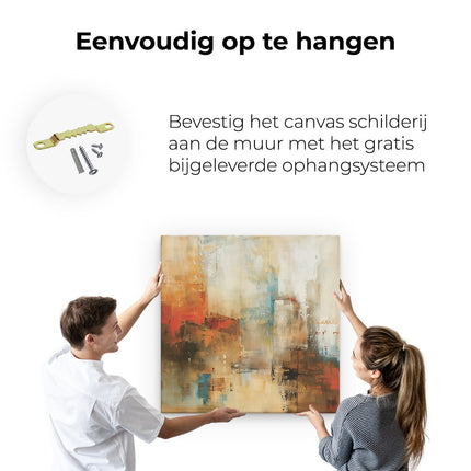 Canvas schilderij ophangen Abstract Kunstwerk van een Stad