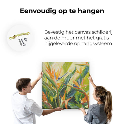 Canvas schilderij ophangen Kunstwerk van Paradijsvogels