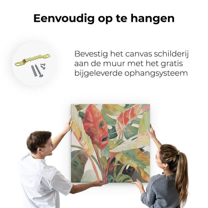 Canvas schilderij ophangen Kunstwerk van Tropische Bladeren