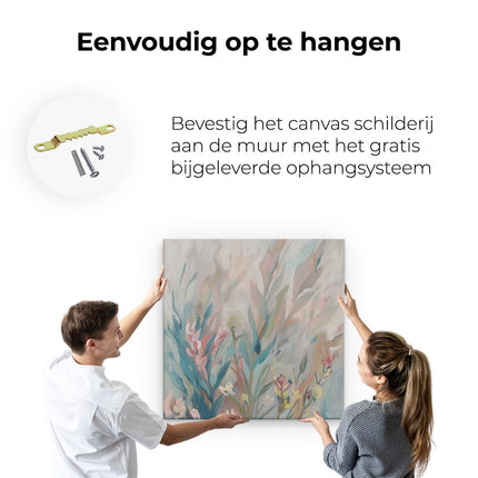 Canvas schilderij ophangen Abstract Kunstwerk van Bloemen