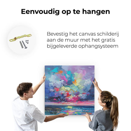 Canvas schilderij ophangen Abstract Kunstwerk van een Kleurrijke Lucht