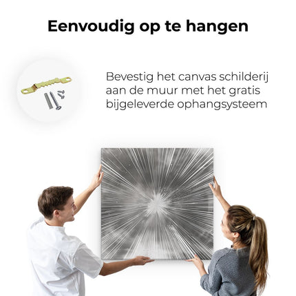 Canvas schilderij ophangen Zwart Wit Beeld van een Uitbarsting van Licht