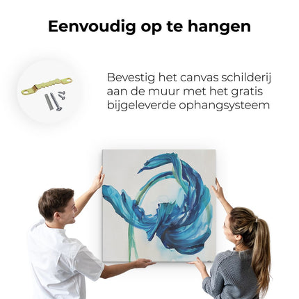 Canvas schilderij ophangen Abstract Kunstwerk van een Blauwe Bloem