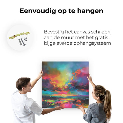 Canvas schilderij ophangen Abstract Kunstwerk van een Kleurrijke Lucht