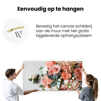 Canvas schilderij ophangen Bloemen In Vaas - Boeket