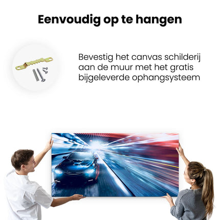 Canvas schilderij ophangen Zwarte Sportwagen Auto - Abstract