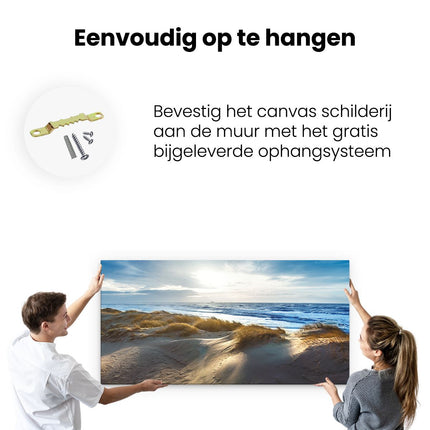 Canvas schilderij ophangen Duinen En Zee 