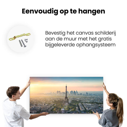 Canvas schilderij ophangen Skyline Van Parijs Met De Eiffeltoren