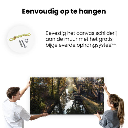 Canvas schilderij ophangen Nieuwe Gracht In Utrecht