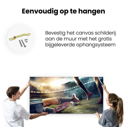 Canvas schilderij ophangen Voetbal Sliding In Het Stadion