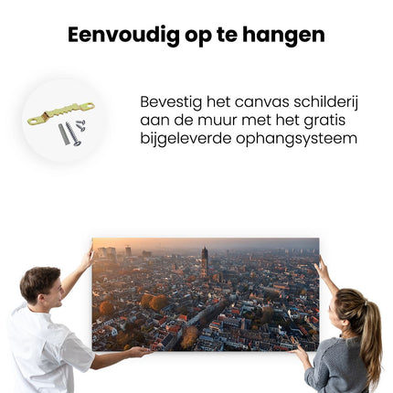 Canvas schilderij ophangen Utrecht Vanuit De Lucht