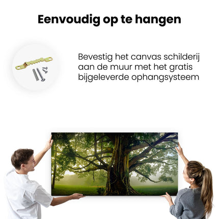 Canvas schilderij ophangen Grote Levensboom Met Veel Takken