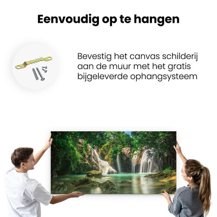 Canvas schilderij ophangen Tropische Waterval 