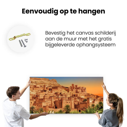 Canvas schilderij ophangen Kasbah Ait Ben Haddou Stad in Marokko