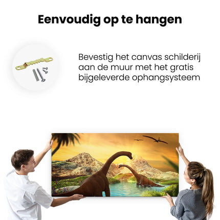 Canvas schilderij ophangen Dinosauriërs in het Water - Dino's