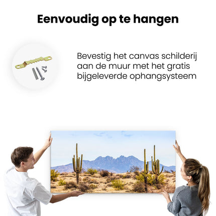 Canvas schilderij ophangen Cactussen in de Woestijn