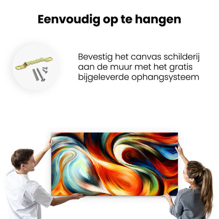 Canvas schilderij ophangen Abstracte Kunst van Kleurrijke Verf