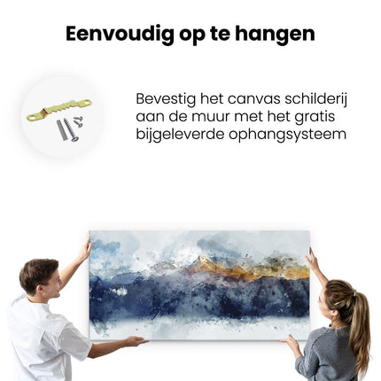 Canvas schilderij ophangen Abstracte Kunst van Bergen