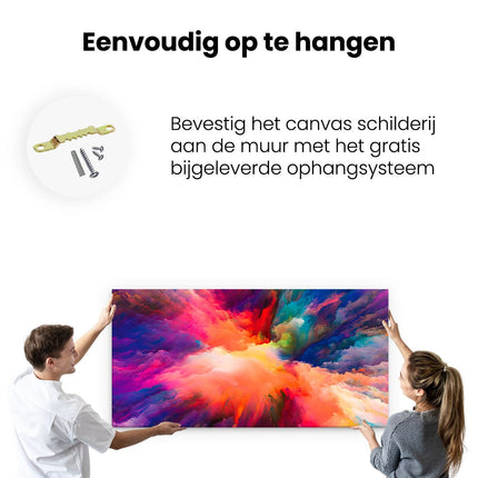 Canvas schilderij ophangen Abstracte Kunst van Kleuren Verf