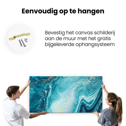 Canvas schilderij ophangen Abstracte Kunst Blauwe Oceaan