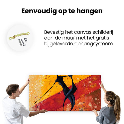Canvas schilderij ophangen Abstracte Kunst - Dansend Afrikaans Paar
