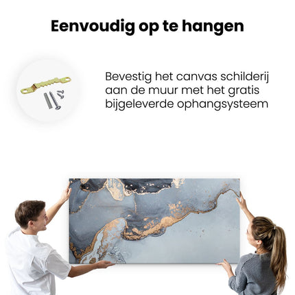 Canvas schilderij ophangen Abstracte Kunst Grijs Marmer