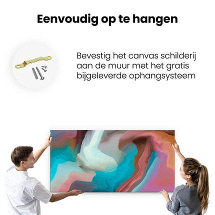 Canvas schilderij ophangen Abstracte Kunst - Kleurrijke Golven