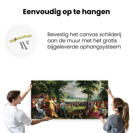 Canvas schilderij ophangen Dans om het Gouden Kalf - Karel van Mander