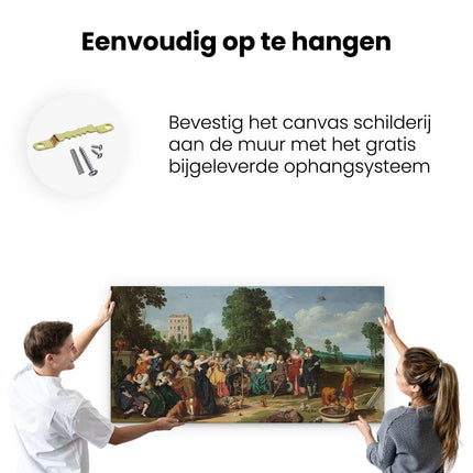Canvas schilderij ophangen De Buitenpartij - Dirck Hals