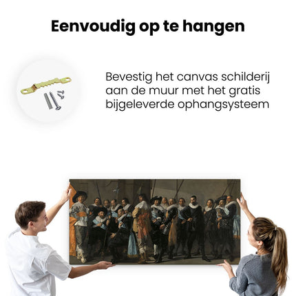 Canvas schilderij ophangen De Magere Compagnie - Frans Hals