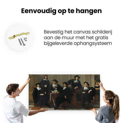 Canvas schilderij ophangen De Regenten van het Spinhuis en Nieuwe Werkhuis te Amsterdam - Karel du Jardin