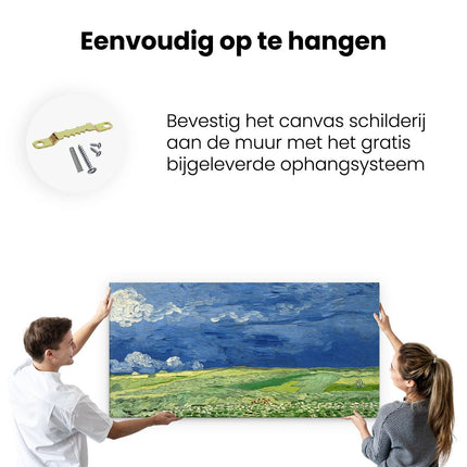 Canvas schilderij ophangen Korenveld onder Onweerslucht - Vincent van Gogh