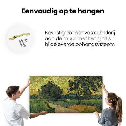 Canvas schilderij ophangen Landschap bij Avondschemering - Vincent van Gogh