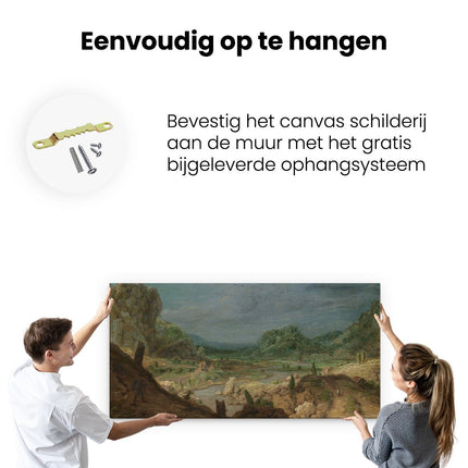 Canvas schilderij ophangen Rivierdal - Hercules Segers