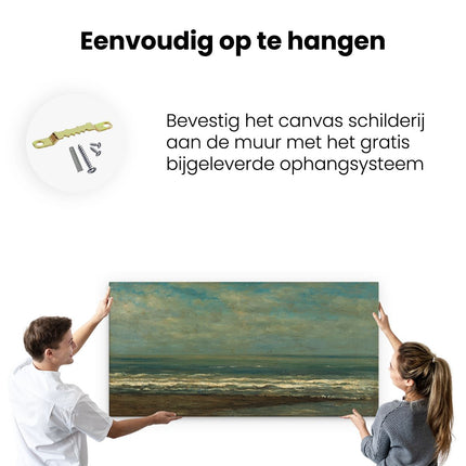 Canvas schilderij ophangen Zeegezicht bij Heijst - Willem Roelofs