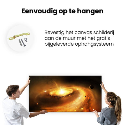 Canvas schilderij ophangen Melkweg in de Ruimte