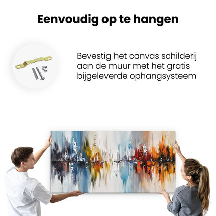 Canvas schilderij ophangen Abstract Kunstwerk met Veel Kleuren