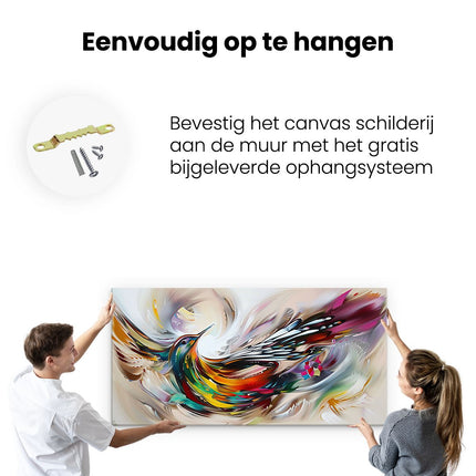 Canvas schilderij ophangen Kleurrijk Kunstwerk van een Vogel