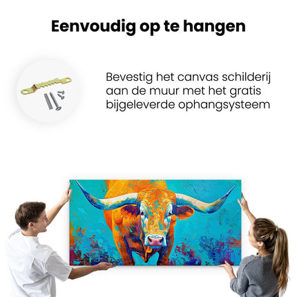 Canvas schilderij ophangen Abstract Kunstwerk van een Bokstier
