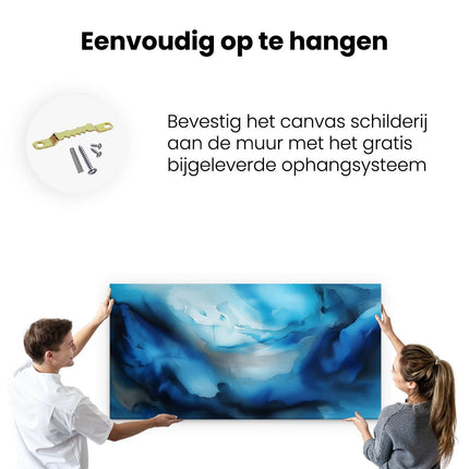 Canvas schilderij ophangen Blauw Abstract Schilderij