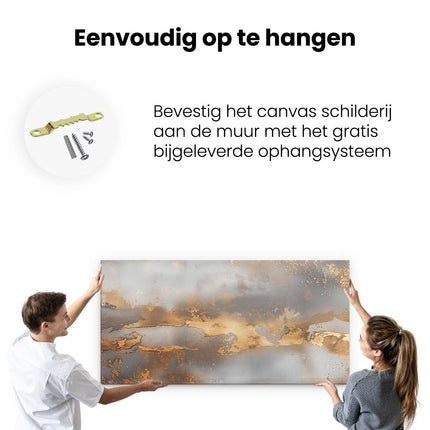 Canvas schilderij ophangen De Afbeelding is van een Roestig Metalen Oppervlak