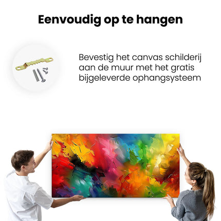 Canvas schilderij ophangen Abstract Kunstwerk met Heldere Kleuren