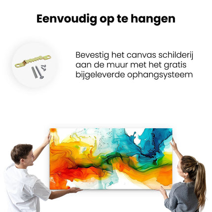 Canvas schilderij ophangen Abstract Kunstwerk van Kleurrijke Vloeistoffen