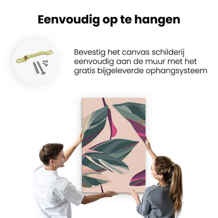 Canvas schilderij ophangen Bloem Bladeren - Bloemen - Abstract