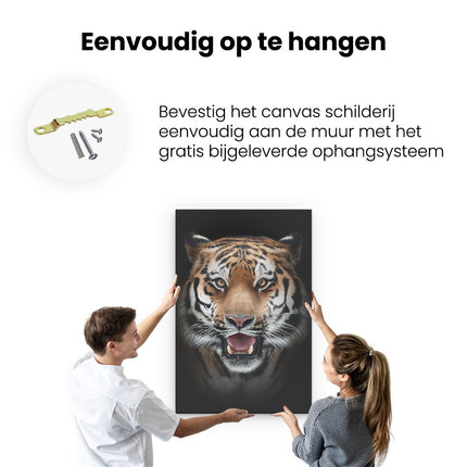 Canvas schilderij ophangen Tijgerkop - Tijger