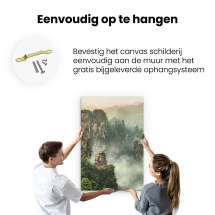 Canvas schilderij ophangen Zhangjiajie Klif Bergen In China