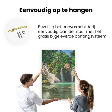 Canvas schilderij ophangen Tropische Waterval 