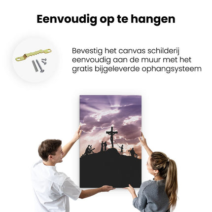 Canvas schilderij ophangen Kruistocht naar het Kruis van Jezus Christus